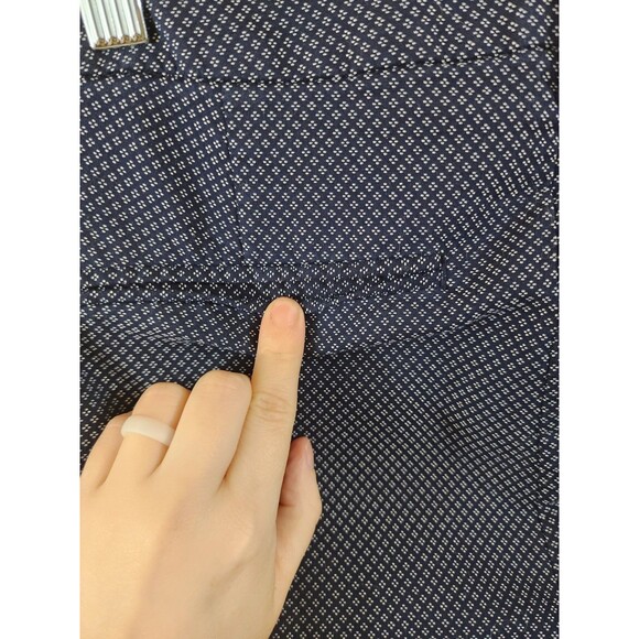 Old Navy Womens 8 Harper Blue White Dot Mid-Rise Fully Lined Stretch Pants - Picture 5 of 7